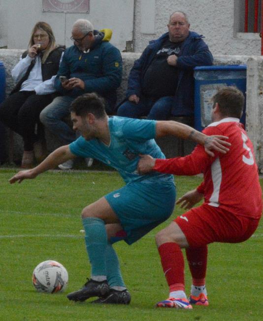 Scott Ferney - scored a superb hat-trick for Tenby at Marble Hall